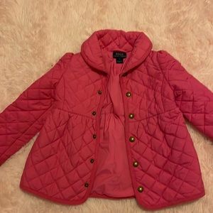 Polo Ralph Lauren size 5 little girls jacket raspberry color